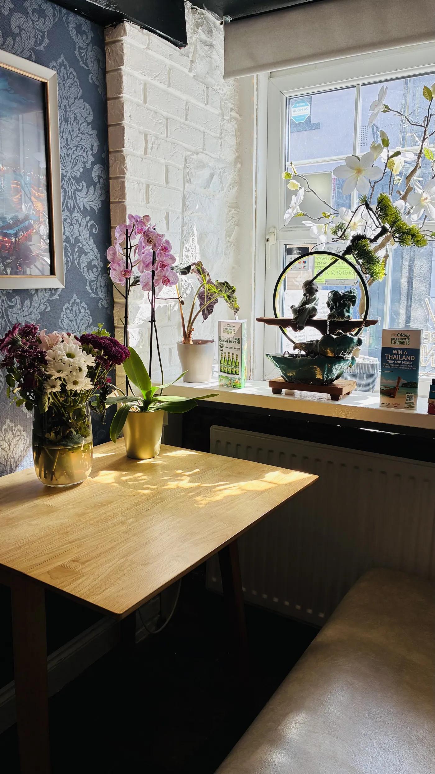 Window table at Jasmine Thai, Carmarthen