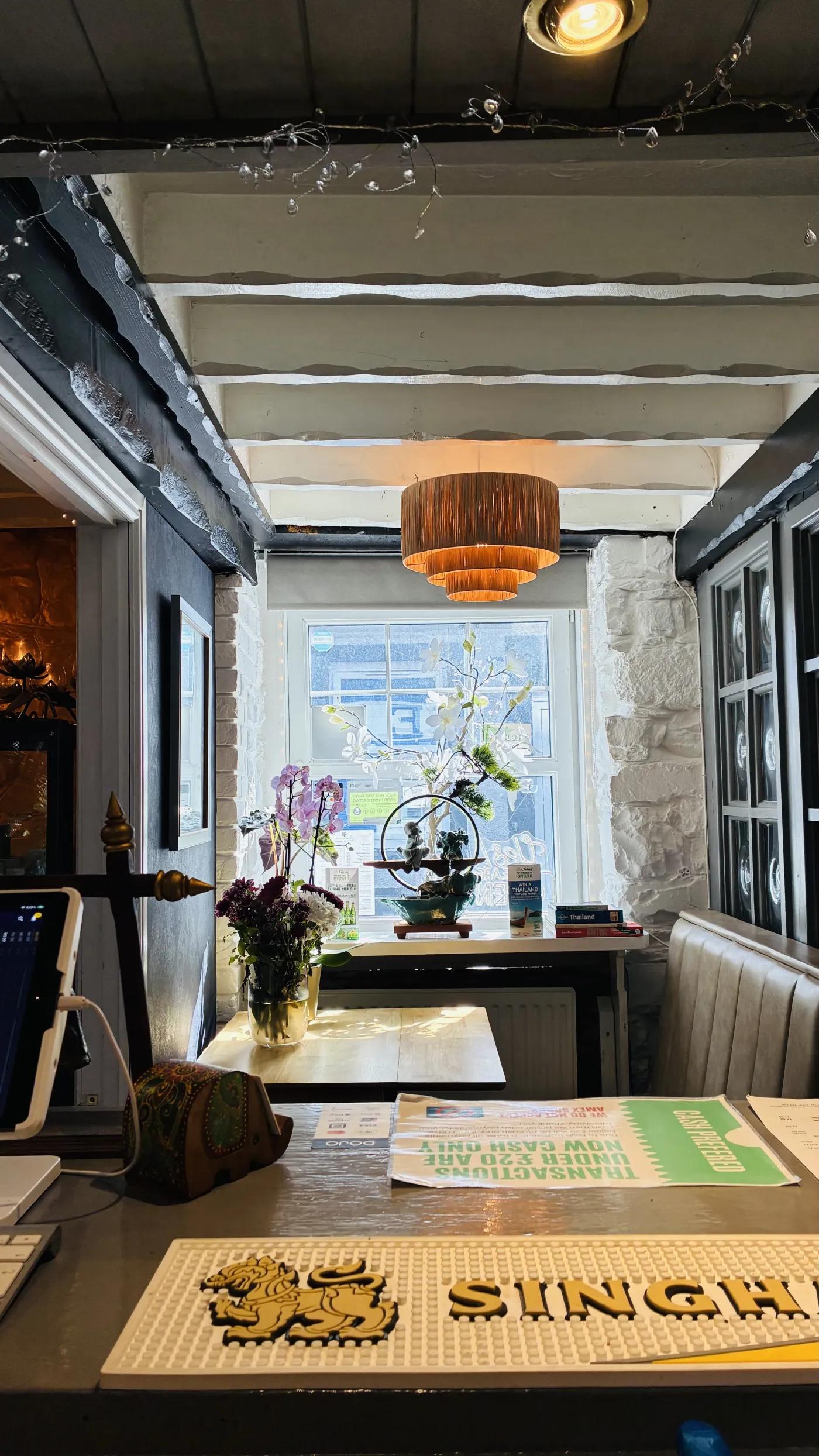 Bright dining area at Jasmine Thai