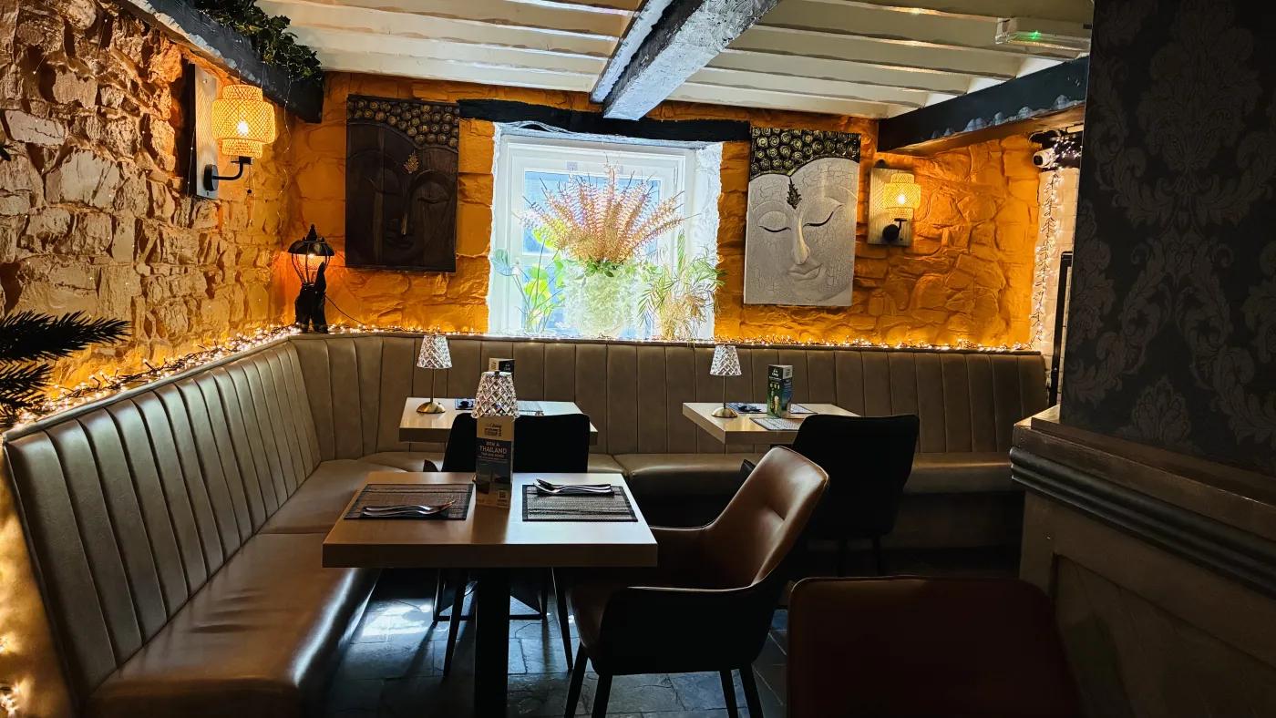 Cosy booth seating at Jasmine Thai